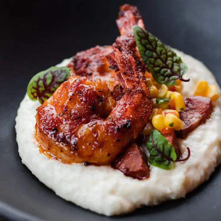 Shrimps and grits at Bistro Nolah, one of the most romantic restaurants in Montreal