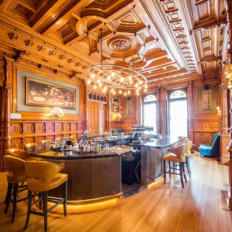 The opulent interiors at Bar Georges, a restaurants housed in a grand heritage home once belonging to Sir George Stephen, in Montreal