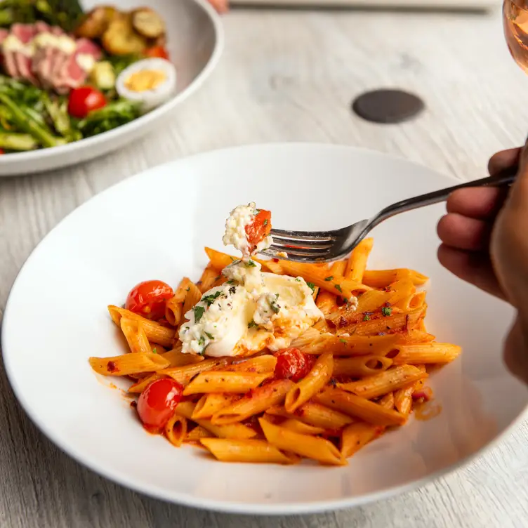 Penne pasta in tomato sauce at The Market Bistro, in the Calgary area.