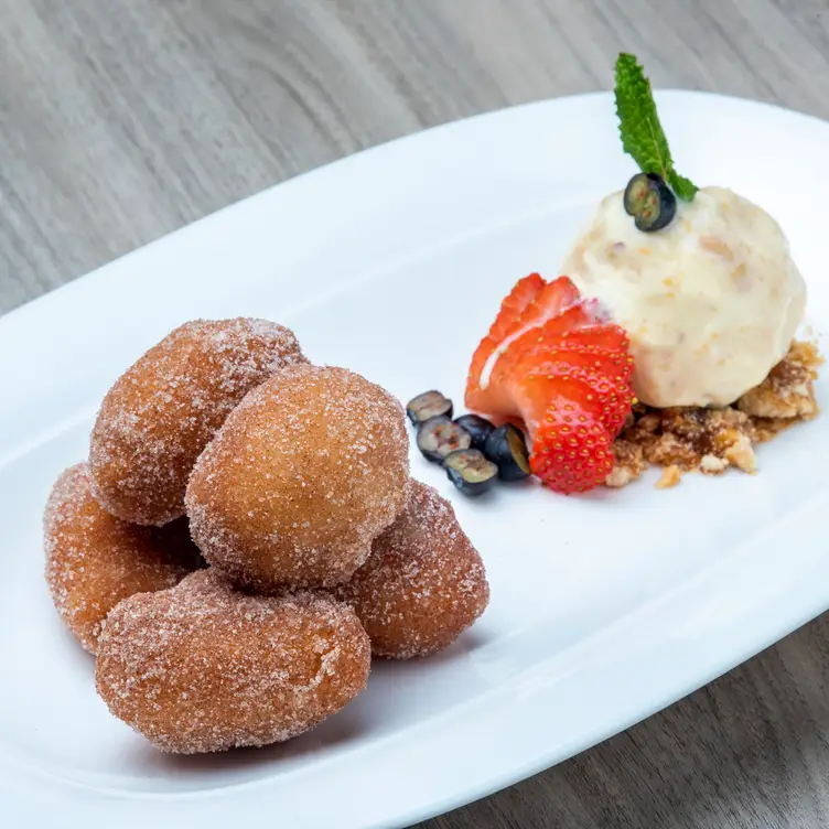 Fried Greek dough with baklava ice cream at Petros82, probably one of the best Greek restaurants in Toronto.