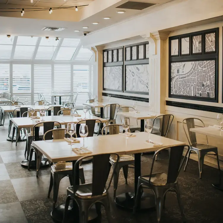 The sleek and sun-soaked dining room at PZA Parlour