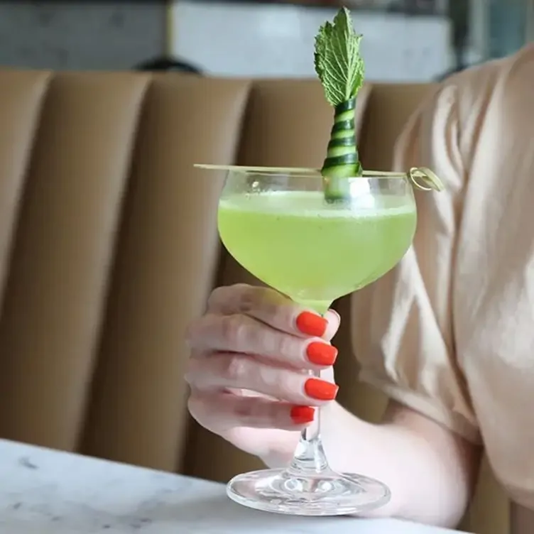 A beautifully presented cocktail featured at one of Toronto’s best seafood restaurants.