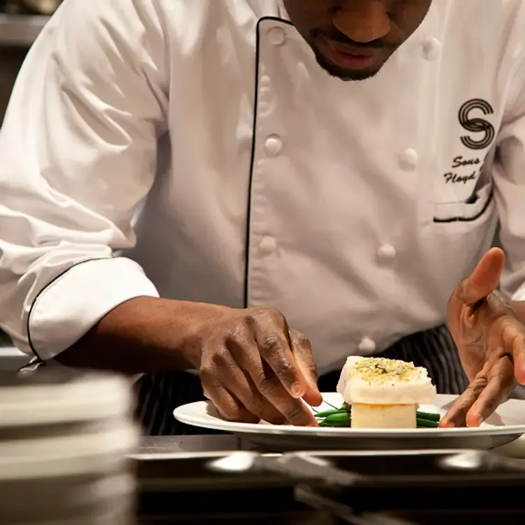 A carefully and elegantly plated dish at The Shore Club, one of Toronto’s best seafood restaurants.