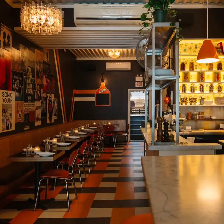 The lively dining room at Bar Vendetta, one of the best restaurants in Toronto for Valentine’s Day.