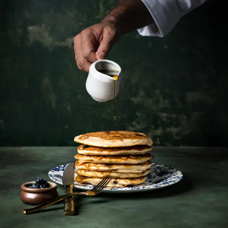 Blueberry pancakes at the Empire Ballroom - Fairmont Hotel Macdonald, one of the best brunch places in Edmonton.