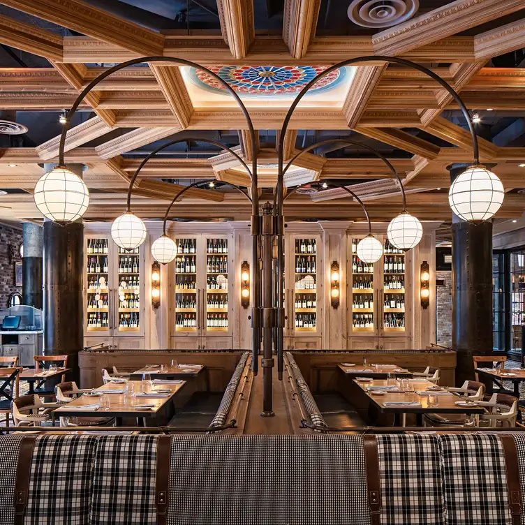 The elaborate bar and dining area is consistent with the high quality of the food at Cluny, one of the best French restaurants in Toronto.