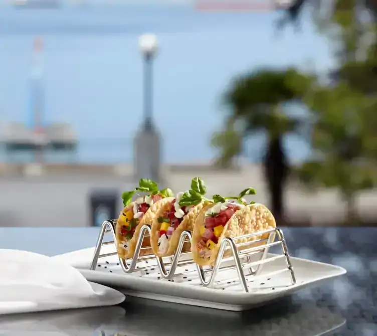 Tuna tacos at The Boathouse at Kits Beach, one of the best view restaurants in Vancouver.