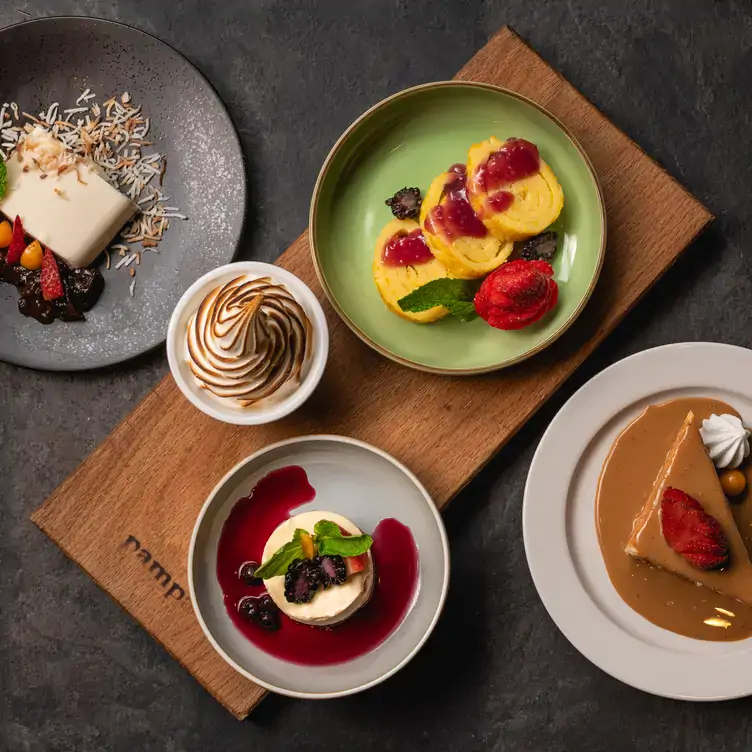 A selection of Brazilian desserts from the menu at Pampas Brazilian Steakhouse, one of the best restaurants in West Edmonton.