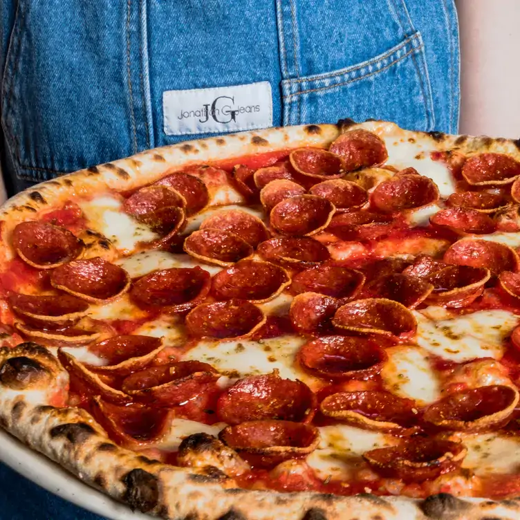 A pepperoni pizza at Gusto 501 in Toronto